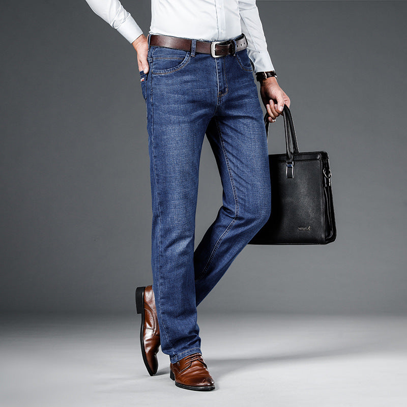 Loose Straight Business Washed Jeans - Lootquake