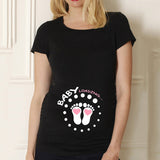 Maternity Shirt Maternity Cute Baby Printed O-Neck