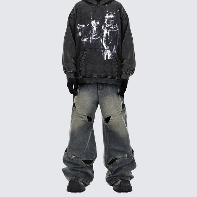 Spring And Summer Casual Wide Leg Hollow Baggy Pants - Lootquake