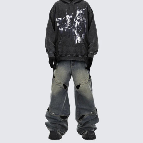 Spring And Summer Casual Wide Leg Hollow Baggy Pants - Lootquake