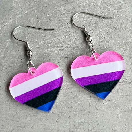 Rainbow Geometric Simple Multi-color Love Heart - Lootquake