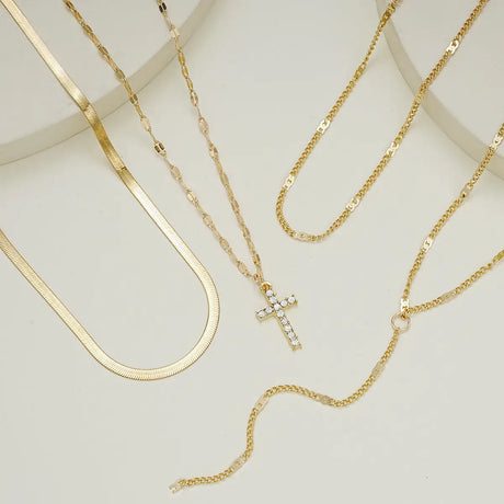 Fashion Special-interest Vintage Cross Pendant Clavicle Chain Multi-layer - Lootquake