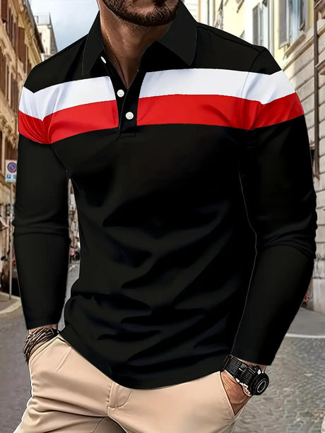 Men's Button Casual Slim Lapel 3D Printed Long Sleeve - Lootquake