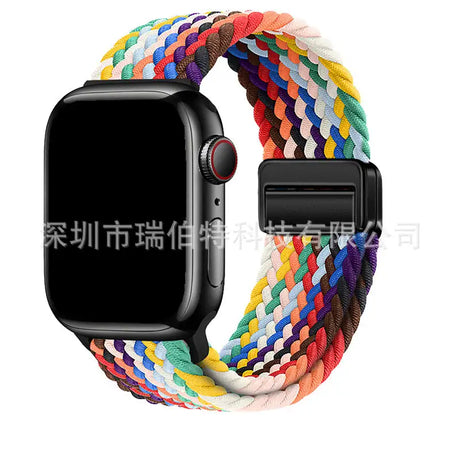 Metal Magnetic Buckle Nylon Braided Stretch Strap - Lootquake