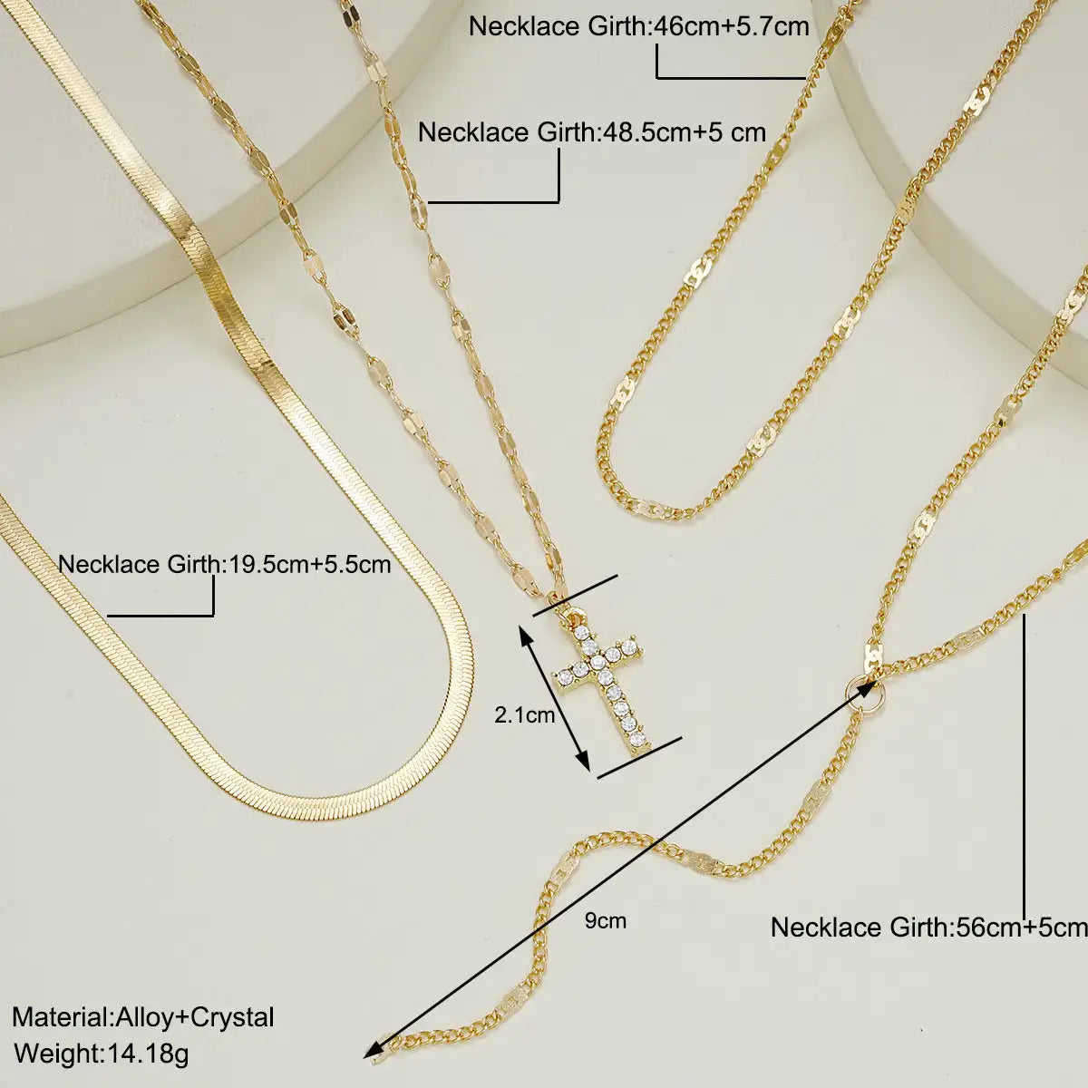Fashion Special-interest Vintage Cross Pendant Clavicle Chain Multi-layer - Lootquake