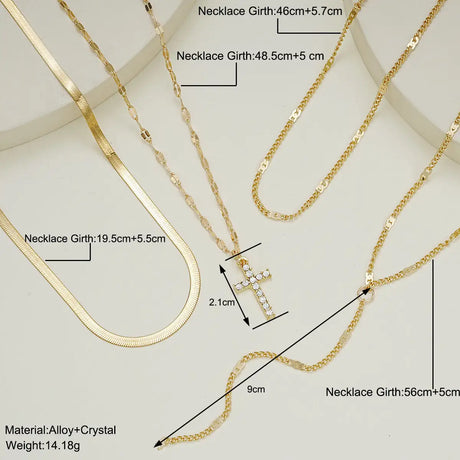 Fashion Special-interest Vintage Cross Pendant Clavicle Chain Multi-layer - Lootquake