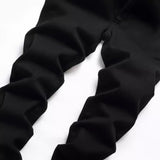 Men's Black Elastic Straight Jeans - Lootquake