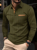 Sports Long Sleeve Lapel Men's Polo Shirt - Lootquake