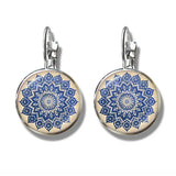 Mandala Art Picture Earrings Crystal Yoga Earrings - Lootquake