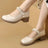 Mary Jane Leather Shoes Women's Pearl Japanese Style - Lootquake