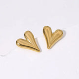 Pendientes de acero inoxidable de temperamento simple con baño de oro de 18 quilates que no se decoloran