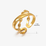 Anillo de acero inoxidable con forma de moda retro para mujer
