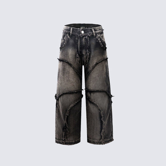 Street Fashion Vintage Jeans Raw Edges Design - Lootquake