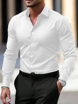 Men's Long Sleeve Business Formal Wear Slim Fit Shirt - Lootquake