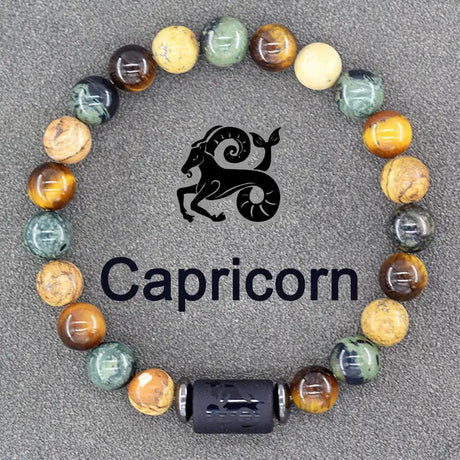Twelve Constellations Bracelets Natural Stone Pendant Planet Birthday Gift - Lootquake