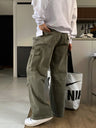 Cargo Jeans Washed-out Vintage Large Pocket Straight-leg Pants - Lootquake