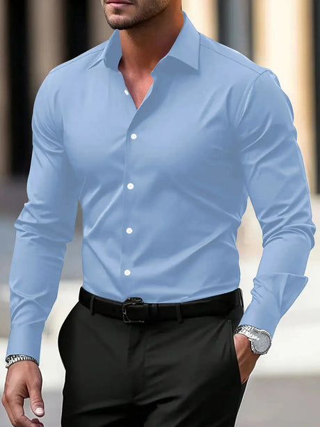 Men's Long Sleeve Business Formal Wear Slim Fit Shirt - Lootquake