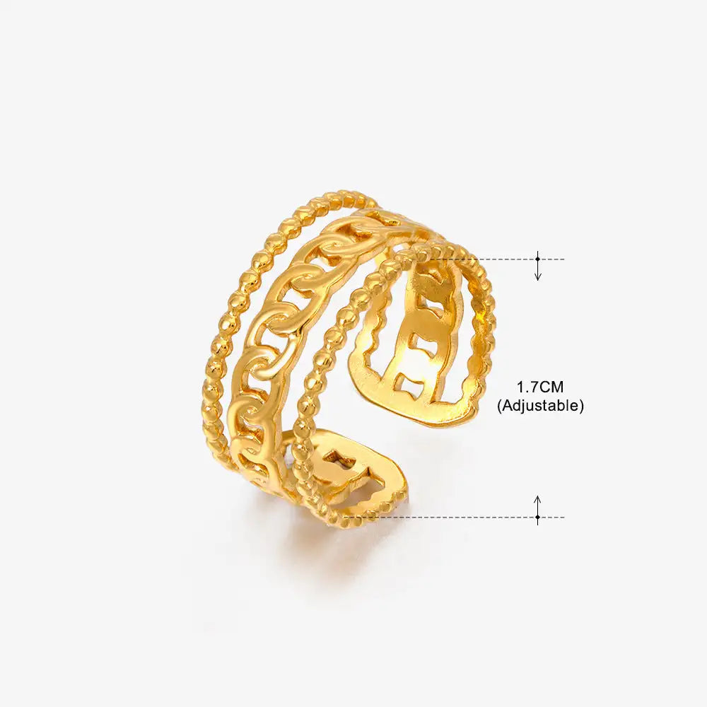 Anillo de acero inoxidable con forma de moda retro para mujer