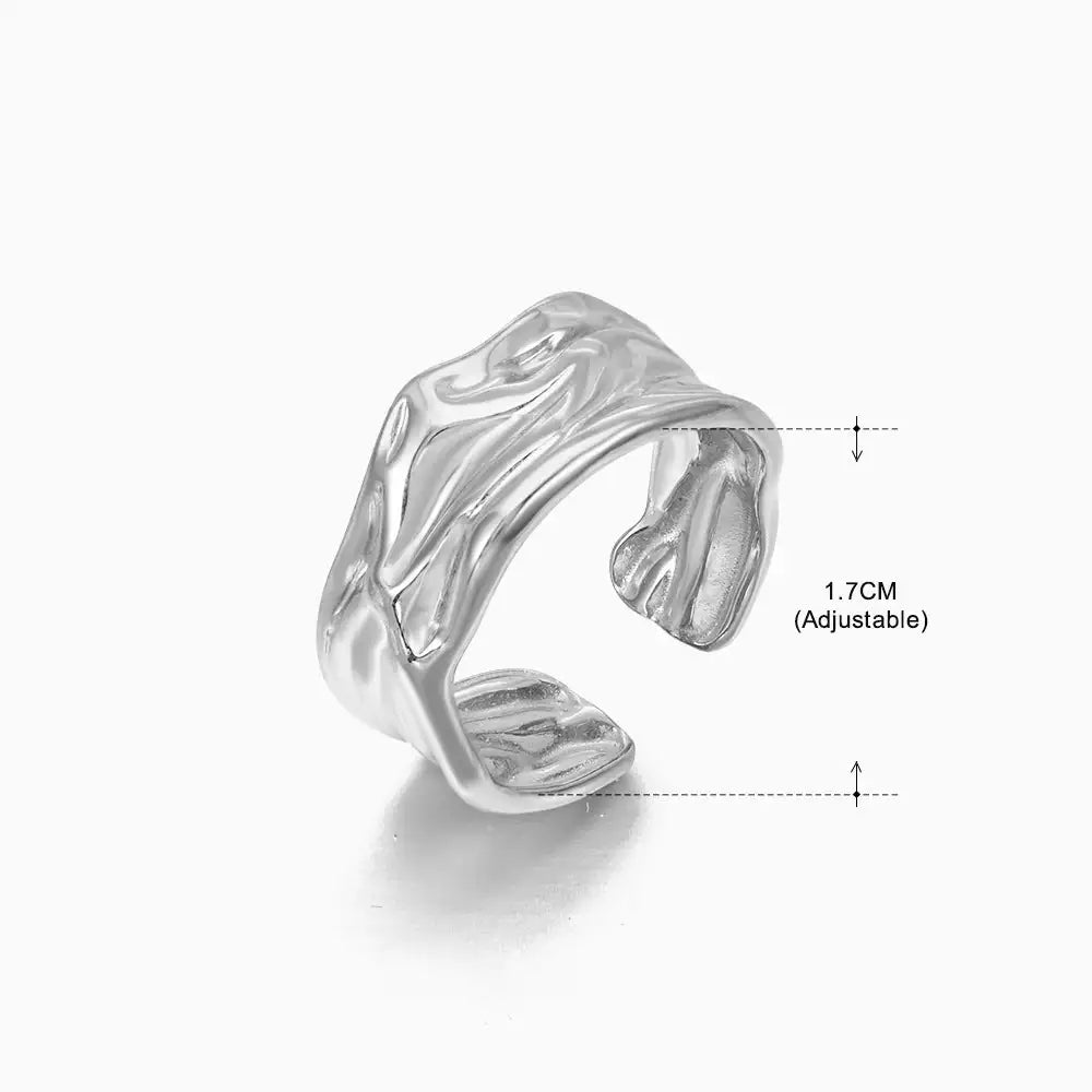 Anillo de acero inoxidable con forma de moda retro para mujer
