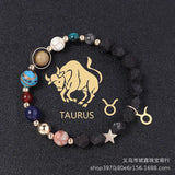 Natural Volcanic Rock Twelve Constellations Bracelets Fashion European And American Style - Lootquake