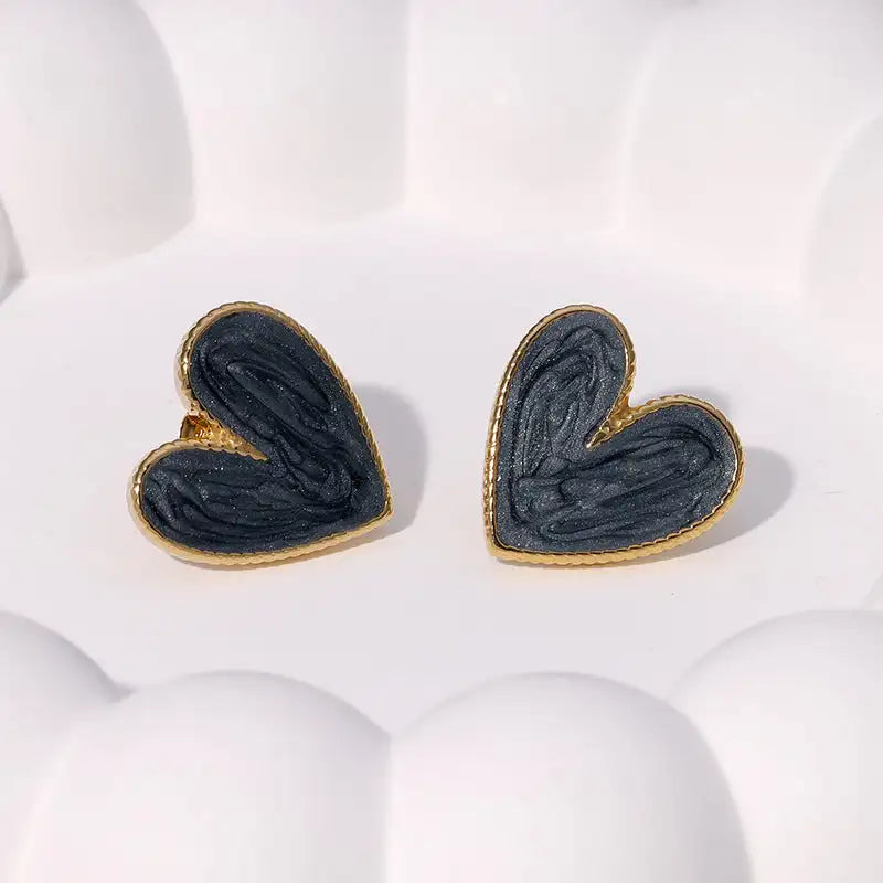 Pendientes de acero inoxidable de temperamento simple con baño de oro de 18 quilates que no se decoloran