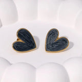 Pendientes de acero inoxidable de temperamento simple con baño de oro de 18 quilates que no se decoloran
