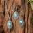 Fashion Turquoise Long Pendant Ear Rings Suit - Lootquake