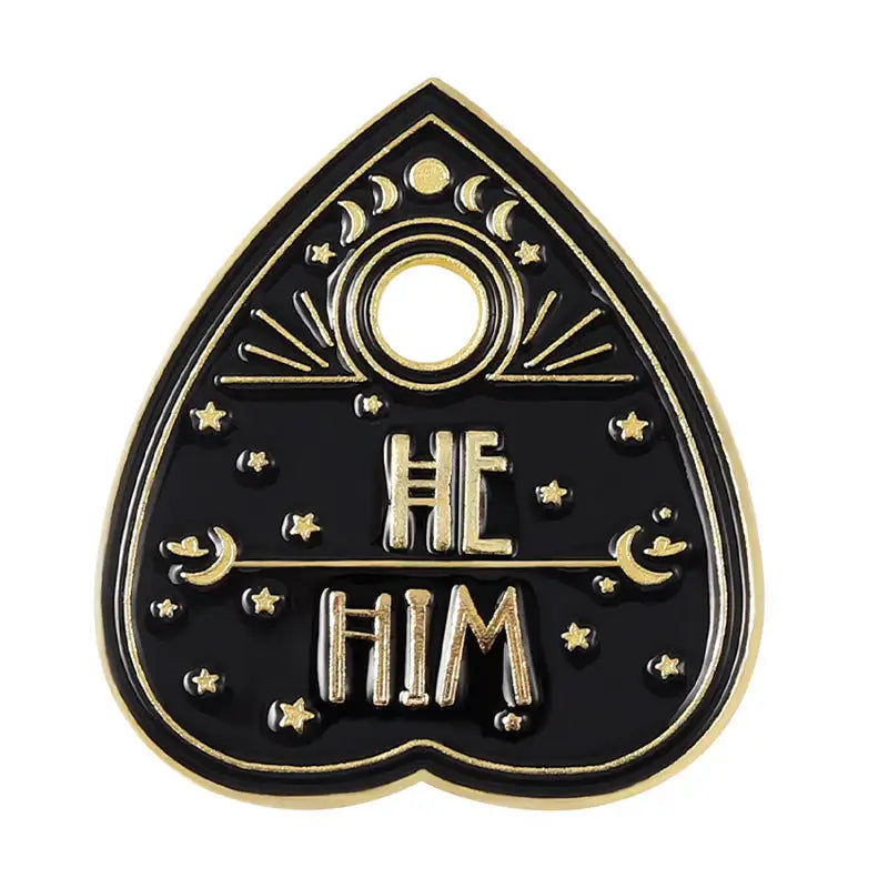 Retro English Letter SHE Cartoon Paint Brooch - Lootquake