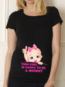 Maternity Shirt Maternity Cute Baby Printed O-Neck