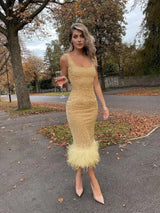 Vestido de plumas de ángel blanco, diseño de lujo, para mujer, con hombros descubiertos, elegante, largo, para Halloween, Navidad, fiesta, noche, boda.