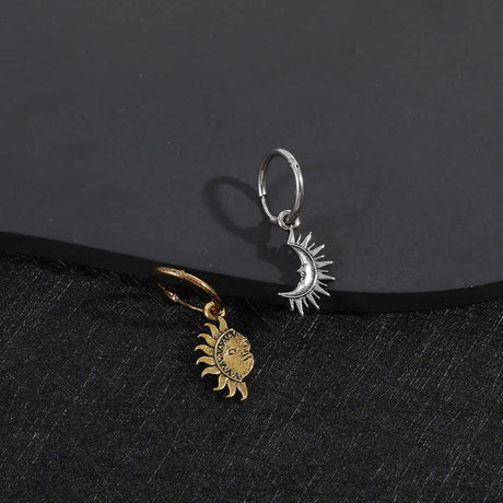 Sun And Moon Asymmetric Accessories Men's Titanium Steel Couple's High Sense Necklace - Lootquake