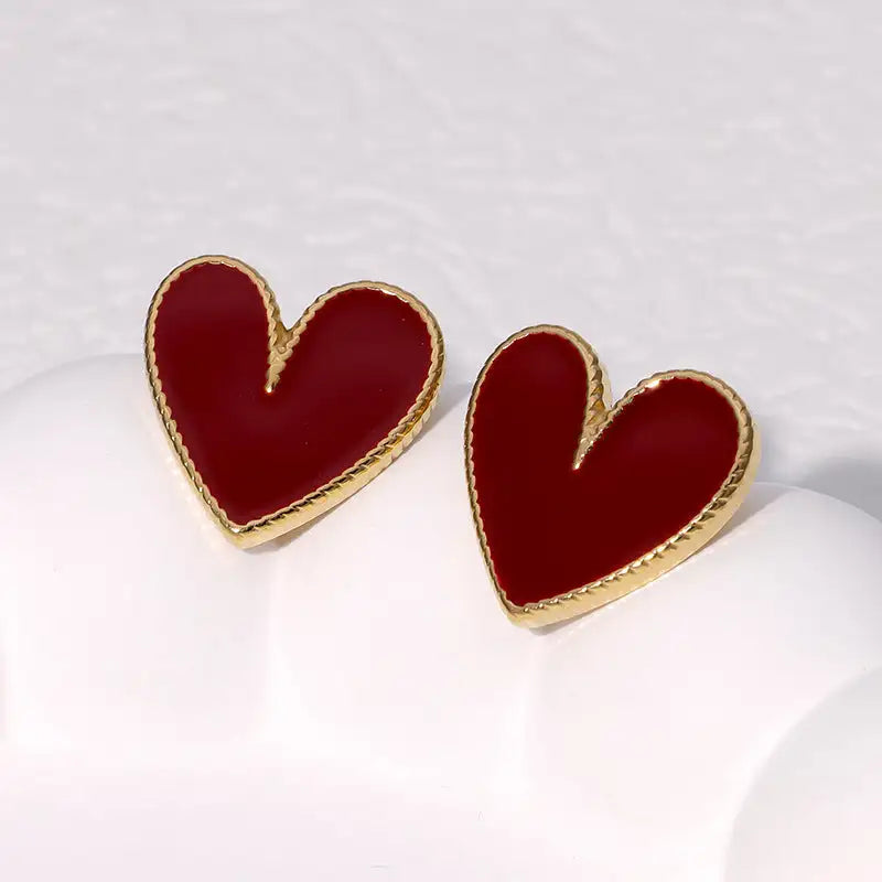 Pendientes de acero inoxidable de temperamento simple con baño de oro de 18 quilates que no se decoloran