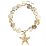 Classic Conch Pendant Necklace For Women Bohemian Starfish Beaded Choker Necklace Summer Beach Neck Fashion Jewelry - Lootquake
