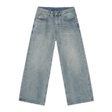 Hot Rhinestone Fashionable Loose Straight Loose Washed-out Jeans Fashion - Lootquake