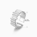 Anillo de acero inoxidable con forma de moda retro para mujer