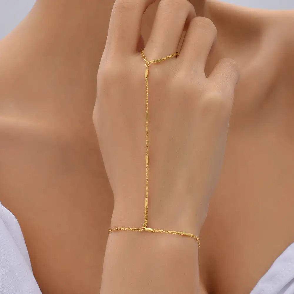 Women's Beach Ring Bracelet Integrated Chain - Lootquake