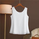 Original New Arrival 2024 Summer Fashion Brand Sleeveless Top Women's Chiffon Shirt Loose Plus Size Show Clothing Shirt Blouse - Lootquake