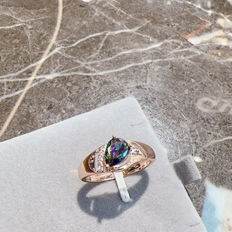 Rose Gold Zircon Ring Vintage Jewelry - Lootquake