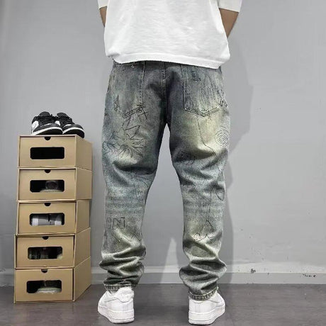 Personalized Letter Jeans Hip Hop Ins Trendy High Street - Lootquake