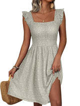 Loemes Sun Dresses Cute Dresses for Teen Girls Summer Spring Dresses 2023 A Line Knee Length Boho Dress M Sage Green - Lootquake