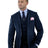 Wudli Mens 3 Pieces Linen Suit Slim Fit Summer Wedding Tuxedo Retro Grooms Prom Party Blazer Waistcoat Trousers Navy-S - Lootquake