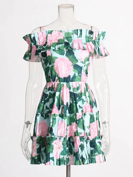 Summer Floral Ruched Dresses - Lootquake