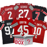 Caja misteriosa de camisetas de fútbol americano universitario de la Universidad Estatal de Ohio autografiadas y firmadas con PSA JSA o Beckett COA 