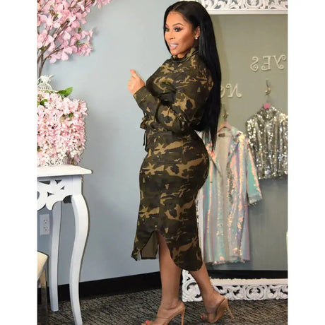Casual Camouflage Long Dresses - Lootquake