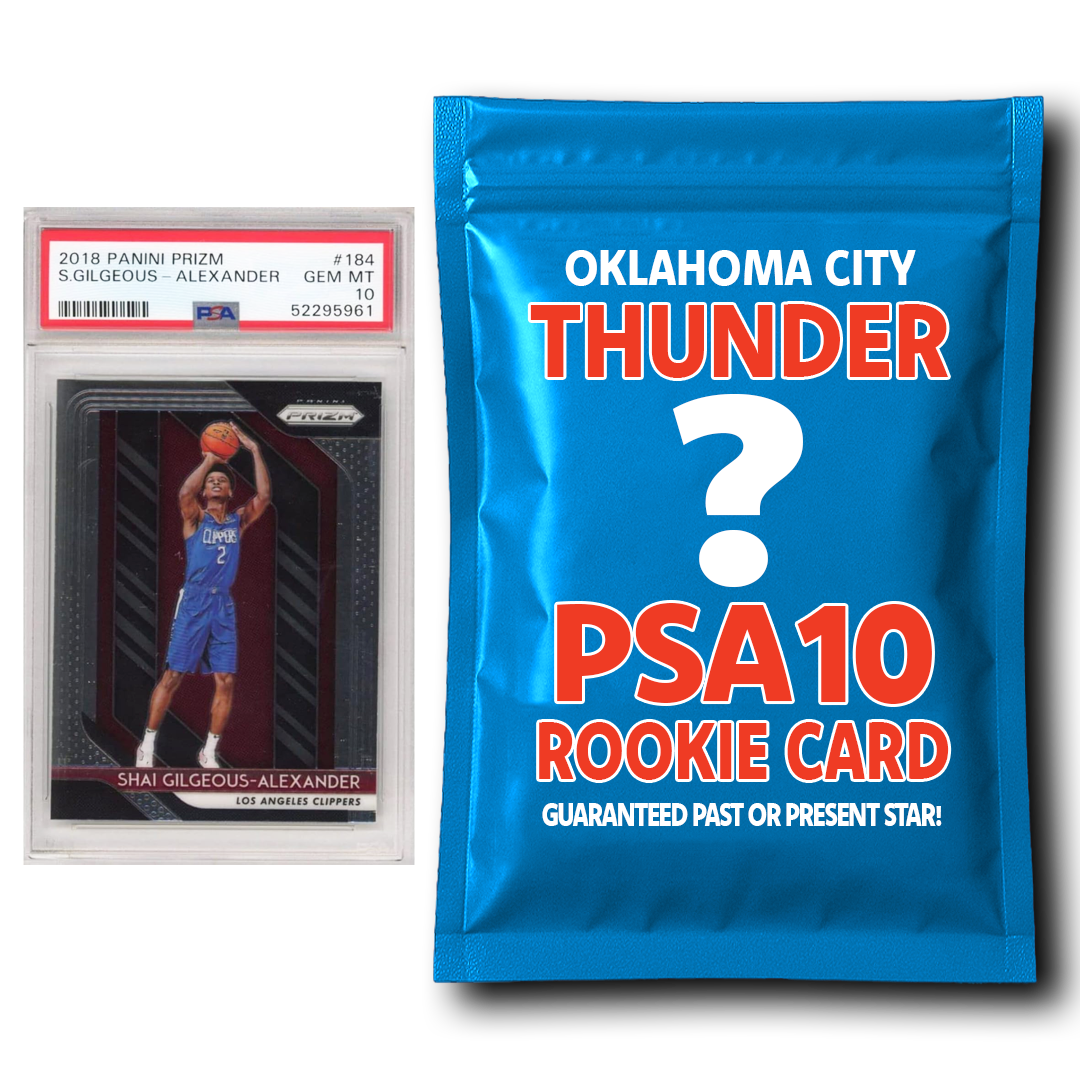 Paquete misterioso de tarjetas de novato graduadas PSA 10 de Oklahoma City Thunder