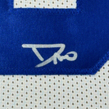 Framed Autographed/Signed DeMarvion Overshown 35x39 Dallas White Football Jersey JSA COA