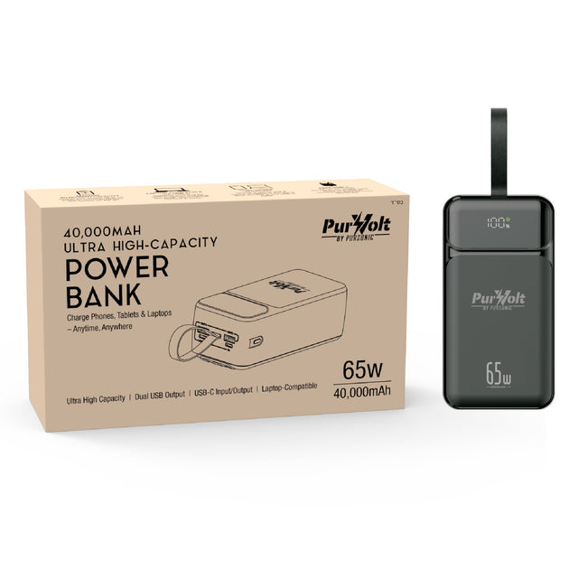 PurVolt 40,000mAh Ultra High-Capacity Power Bank – Powering Laptops, Phones & Beyond-0