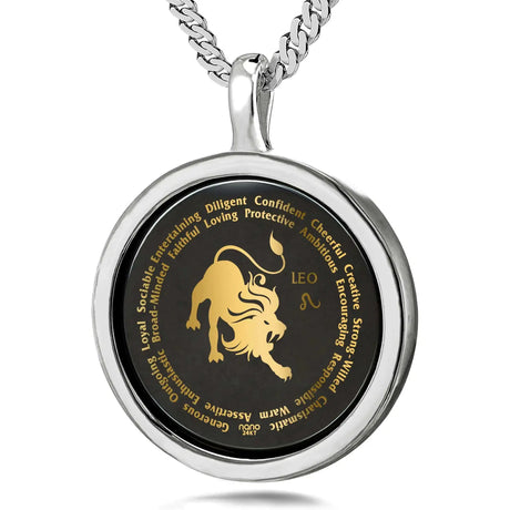 Leo Necklaces for Lovers of the Zodiac 24k Gold Inscribed - Lootquake