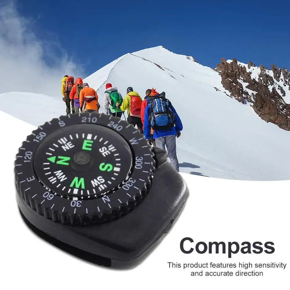 Mini Watch Strap Button Removable Compass Survival Mini Pocket Compass Outdoor Hiking Camping Accessories - Lootquake