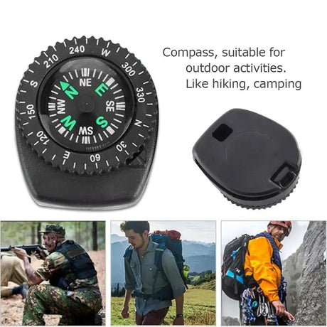 Mini Watch Strap Button Removable Compass Survival Mini Pocket Compass Outdoor Hiking Camping Accessories - Lootquake